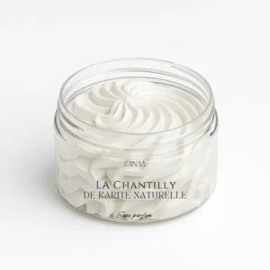 Pot de chantilly de karité naturelle sans parfum, texture fouettée en pot 200 ml